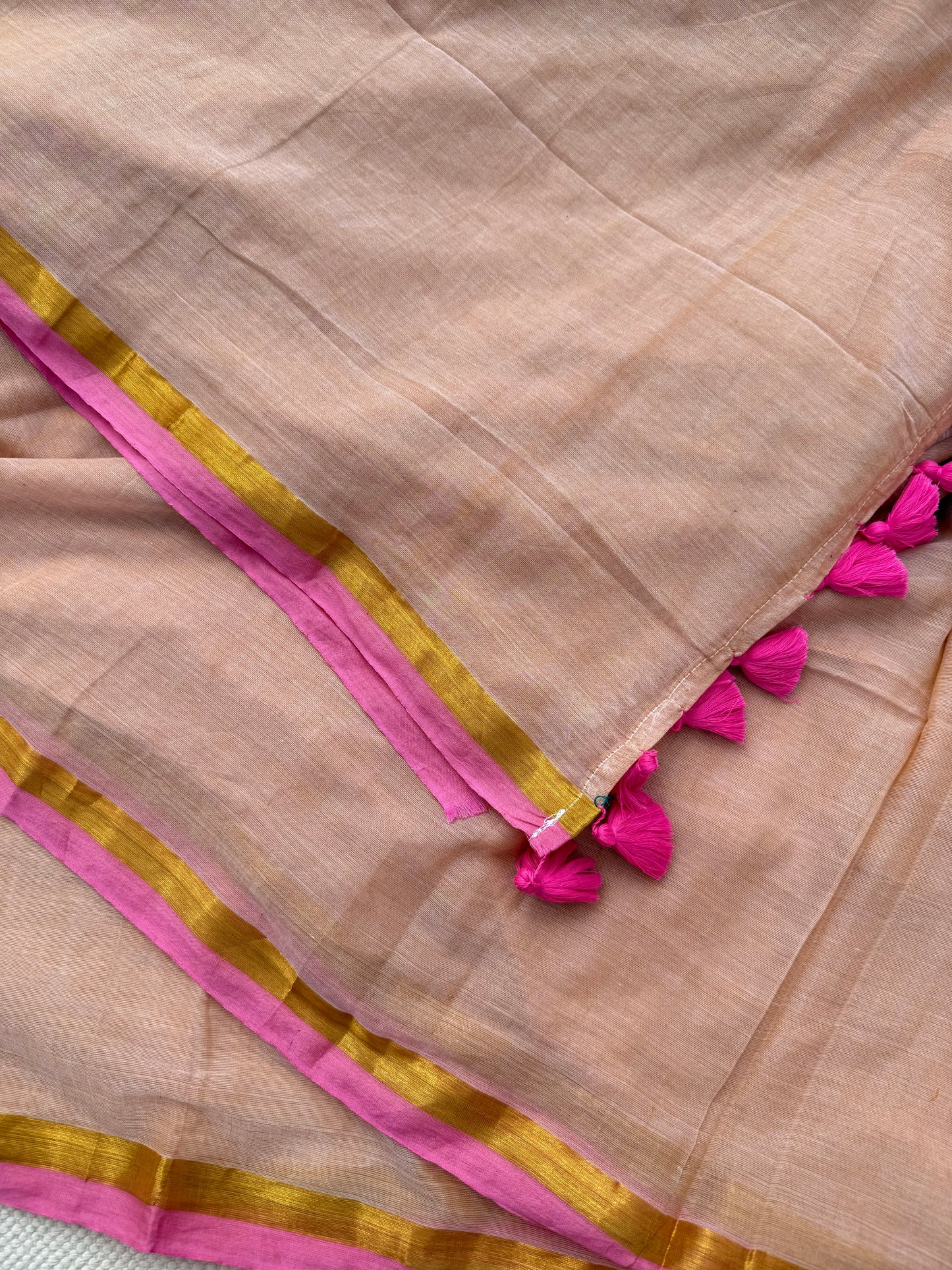 Salmon Border Saree