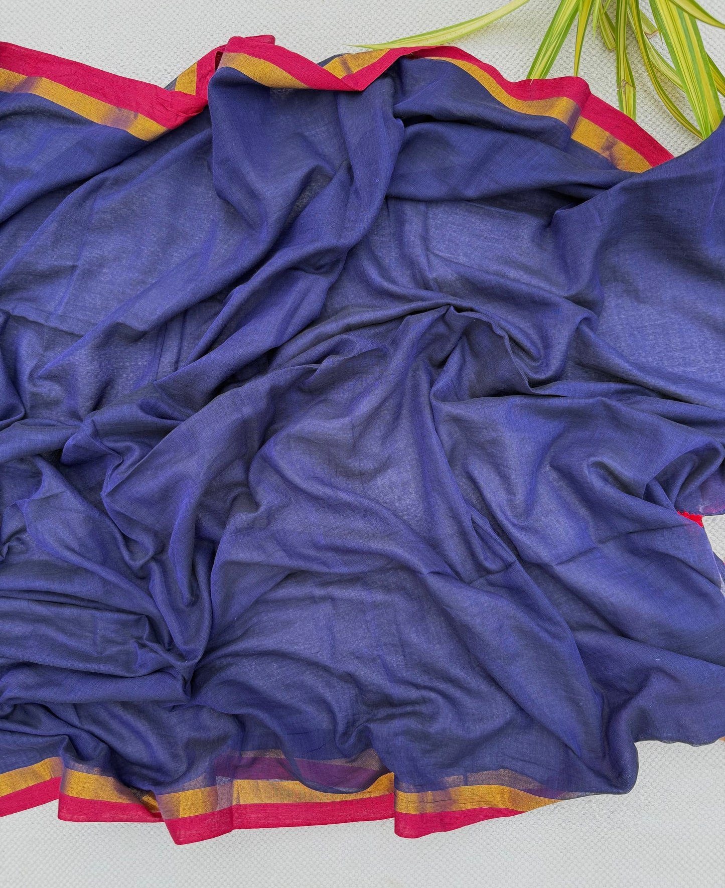 Navy Border Saree