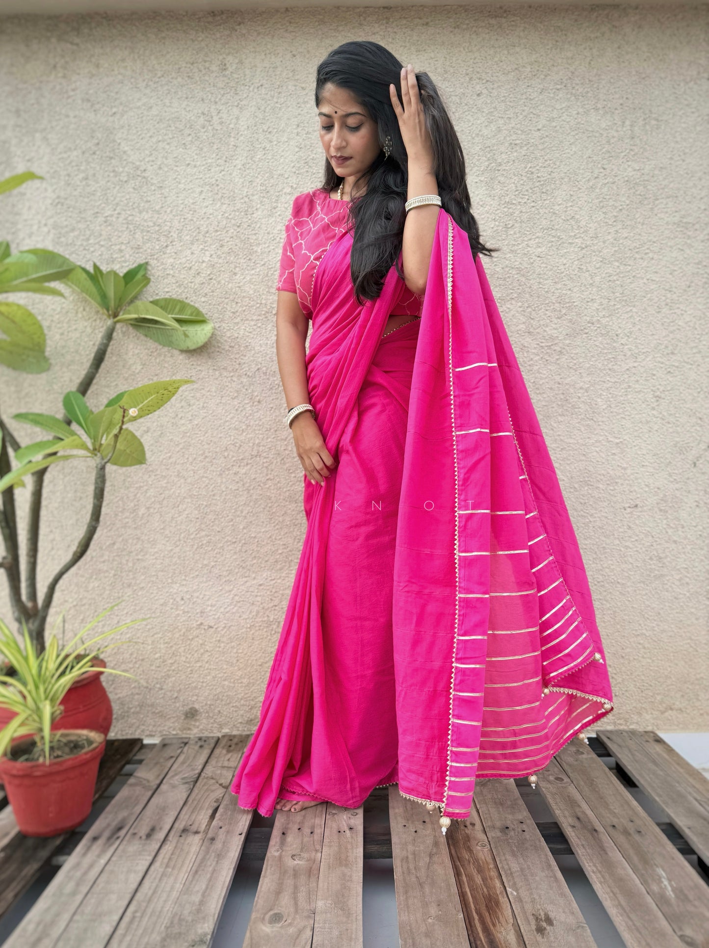Rose Faluda Saree