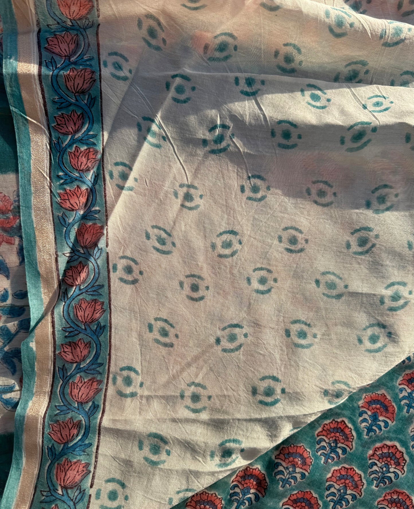 Aqua Vines Saree