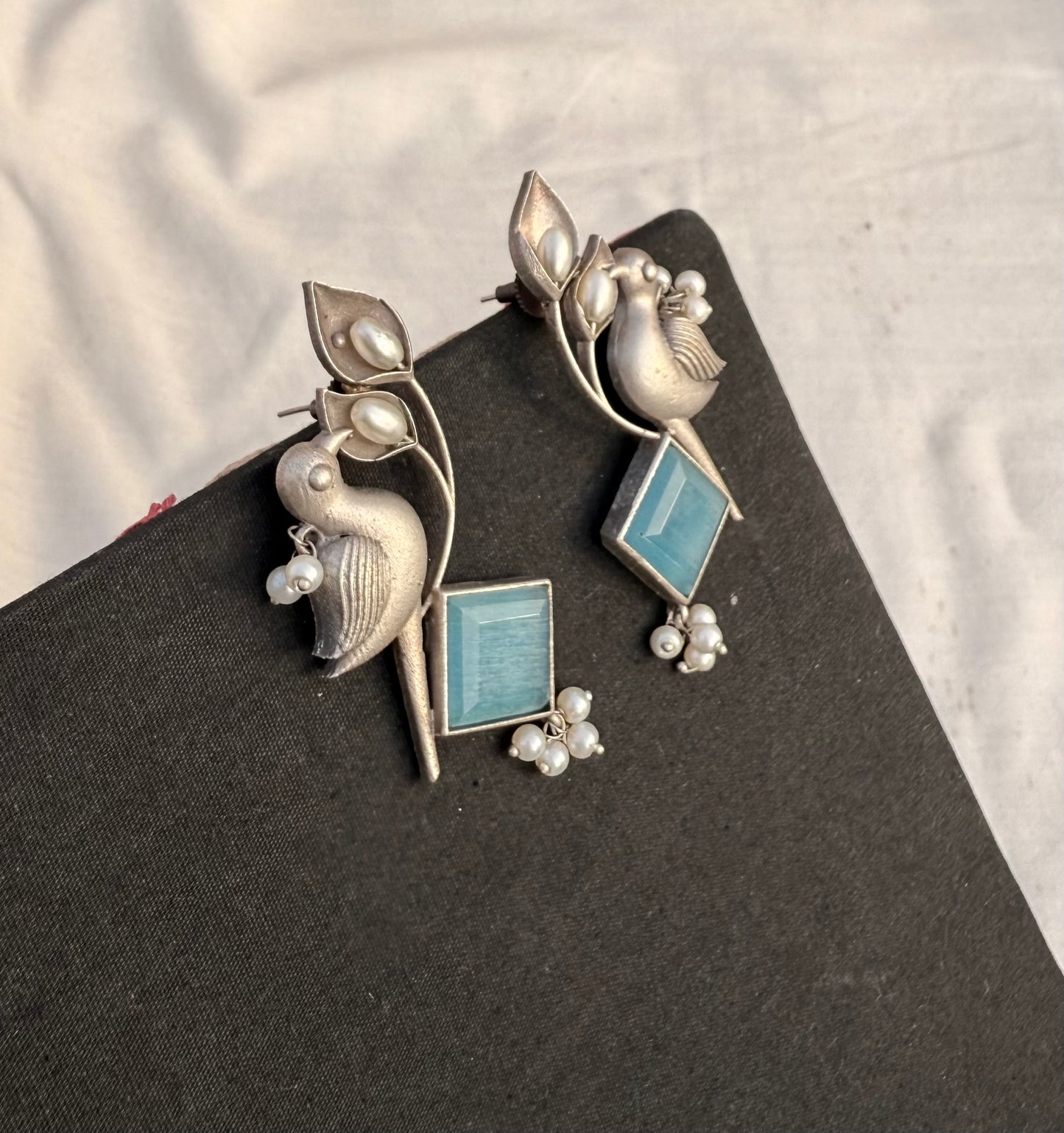 Aqua Bird Earrings