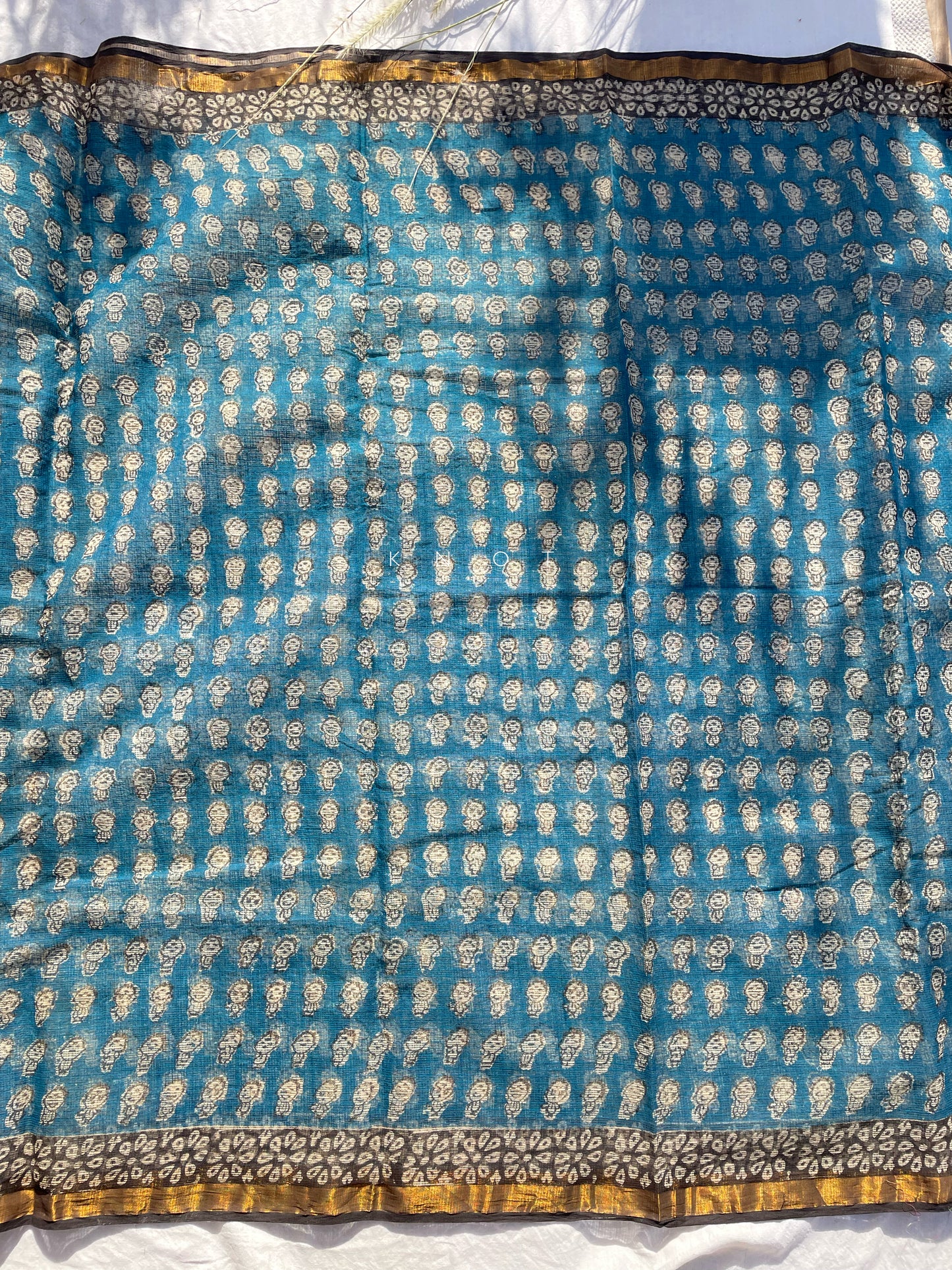 Teal Field Saree