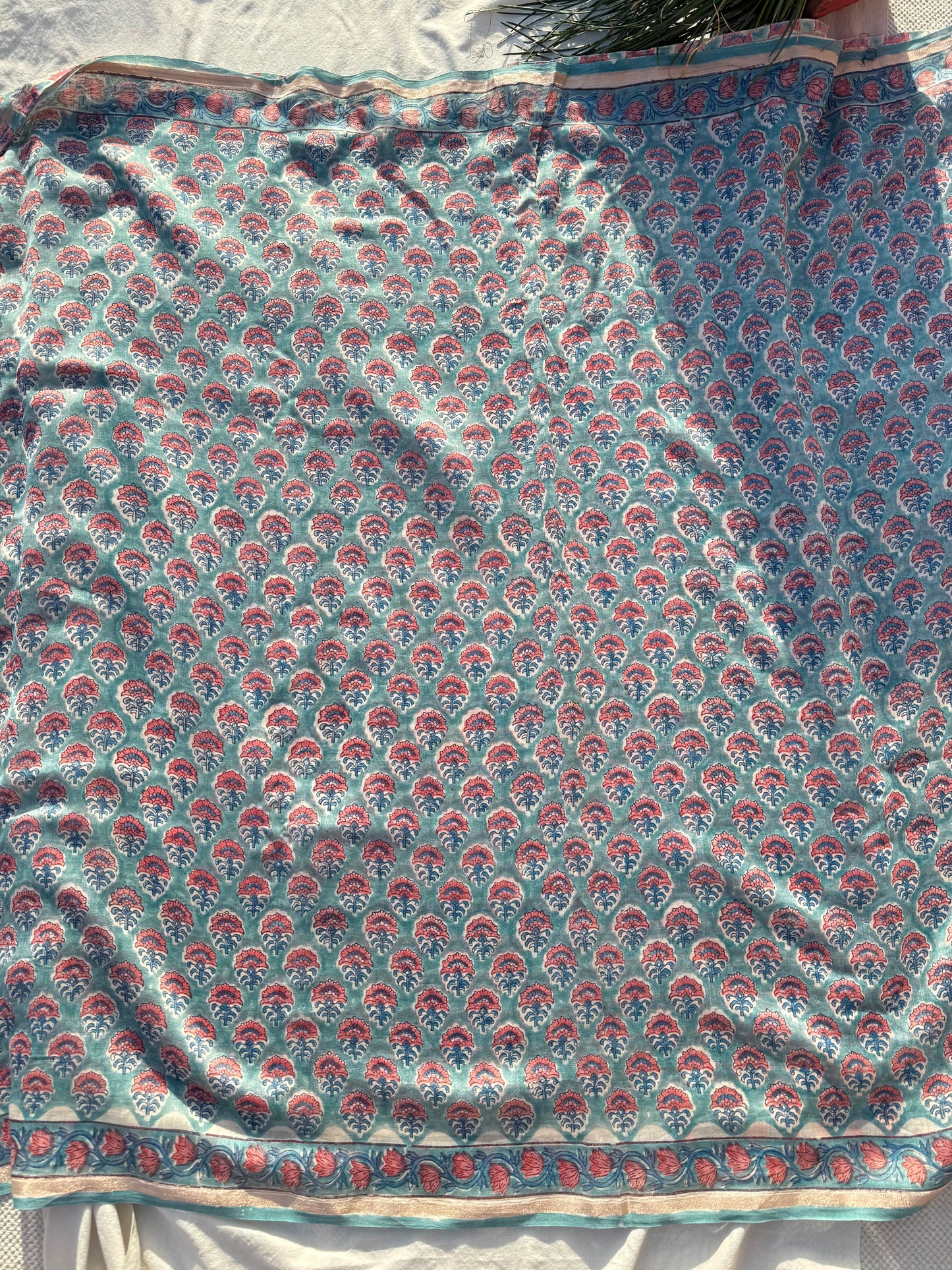 Aqua Vines Saree