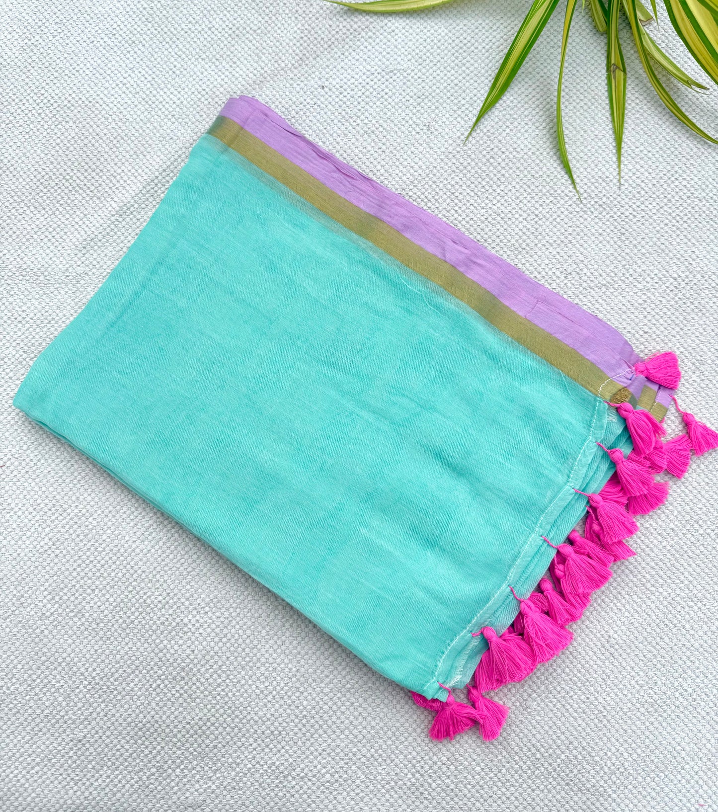 Aqua Border Saree