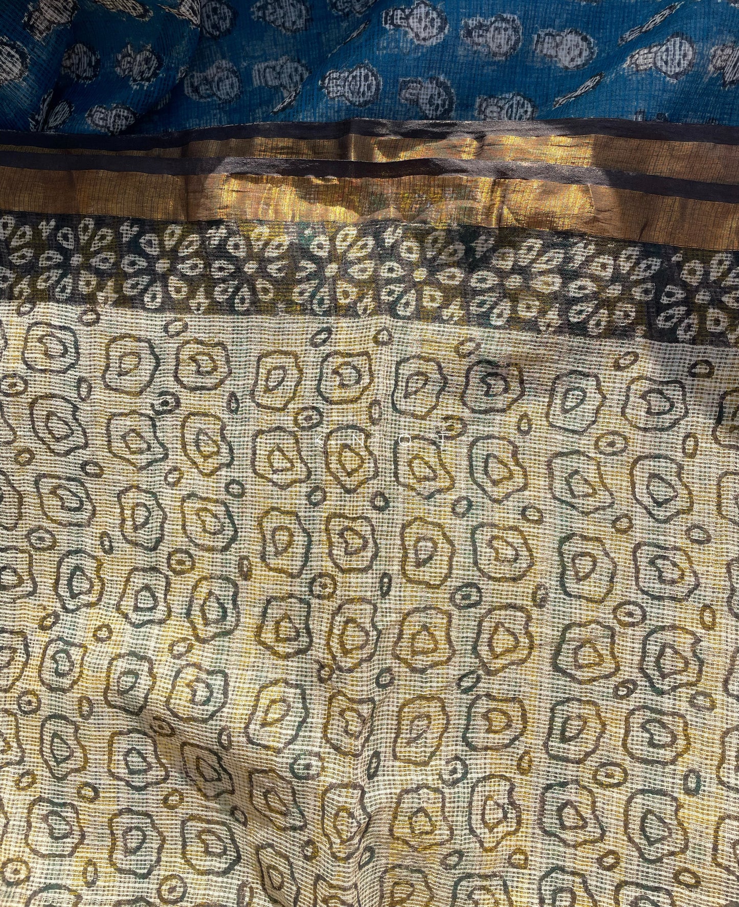 Teal Field Saree