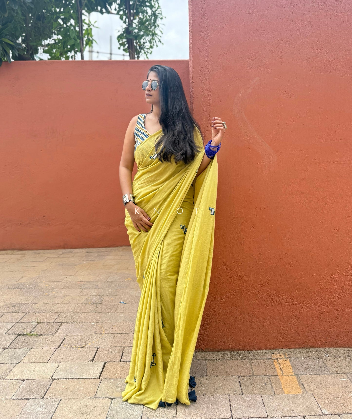Lime Saree