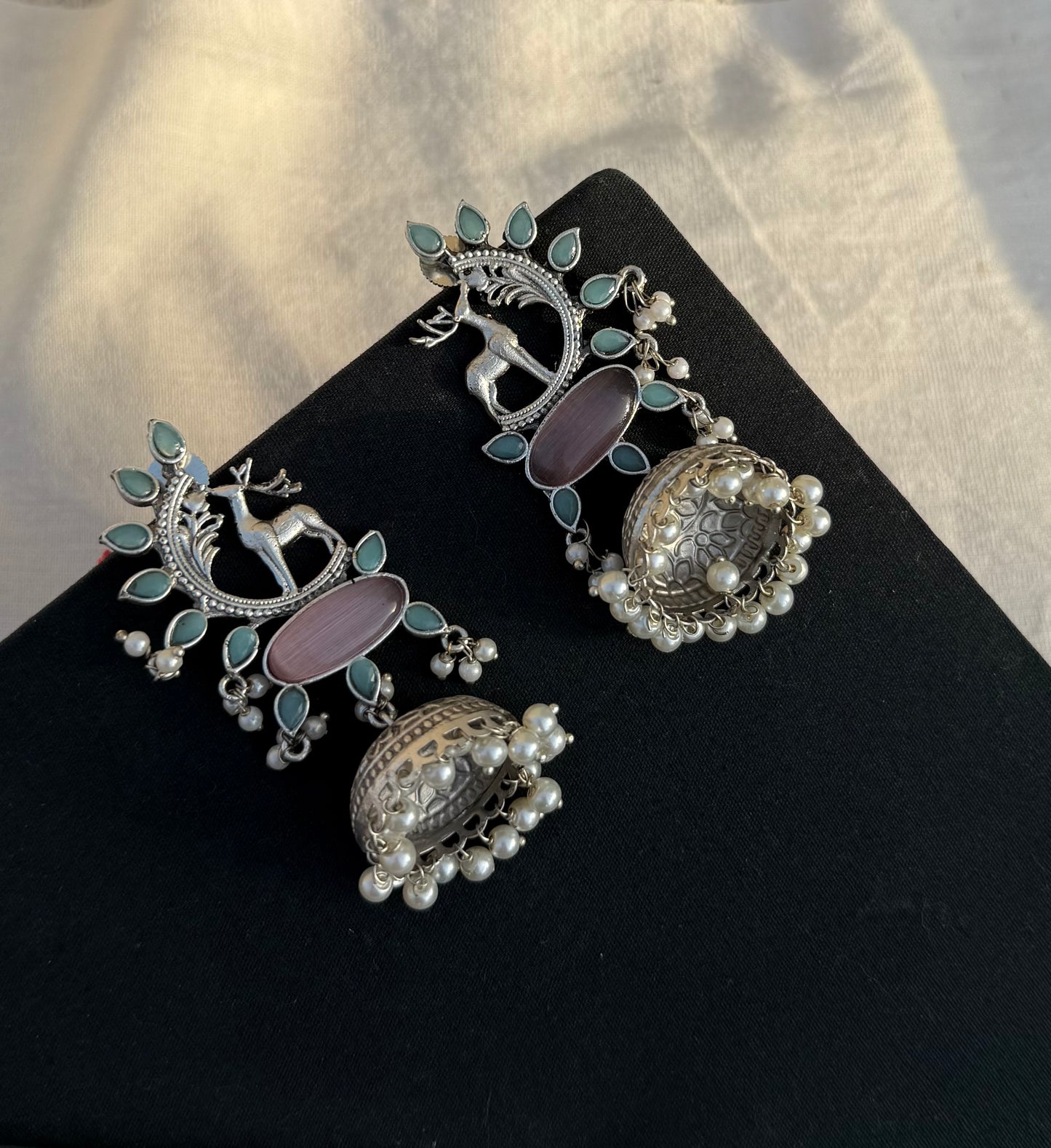 Aqua Deer Earrings