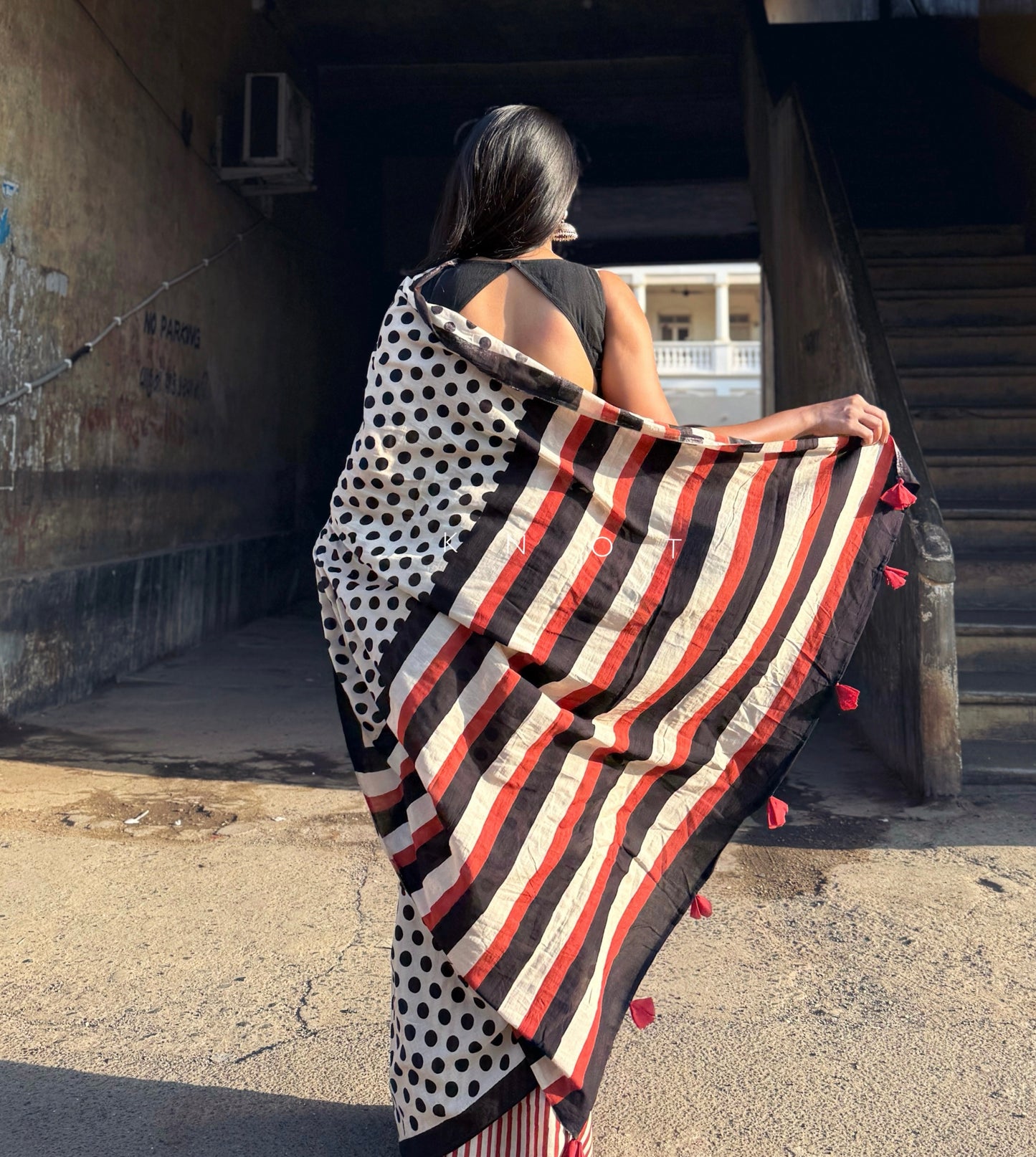 Dot And Stripe Saree