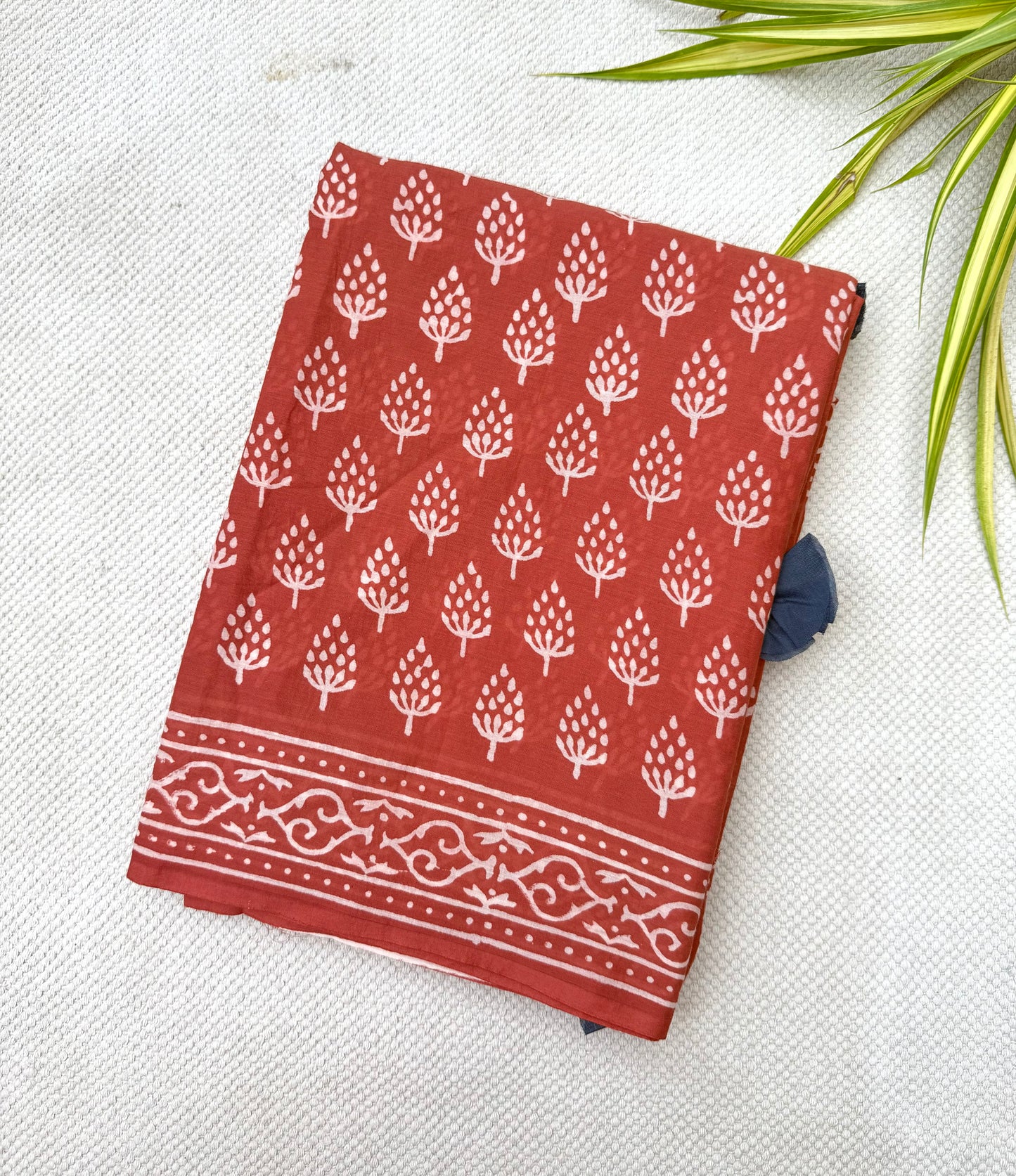 Rust Cone Saree