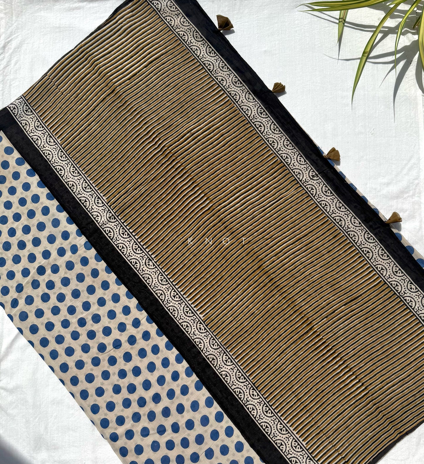Cobalt Polka Saree