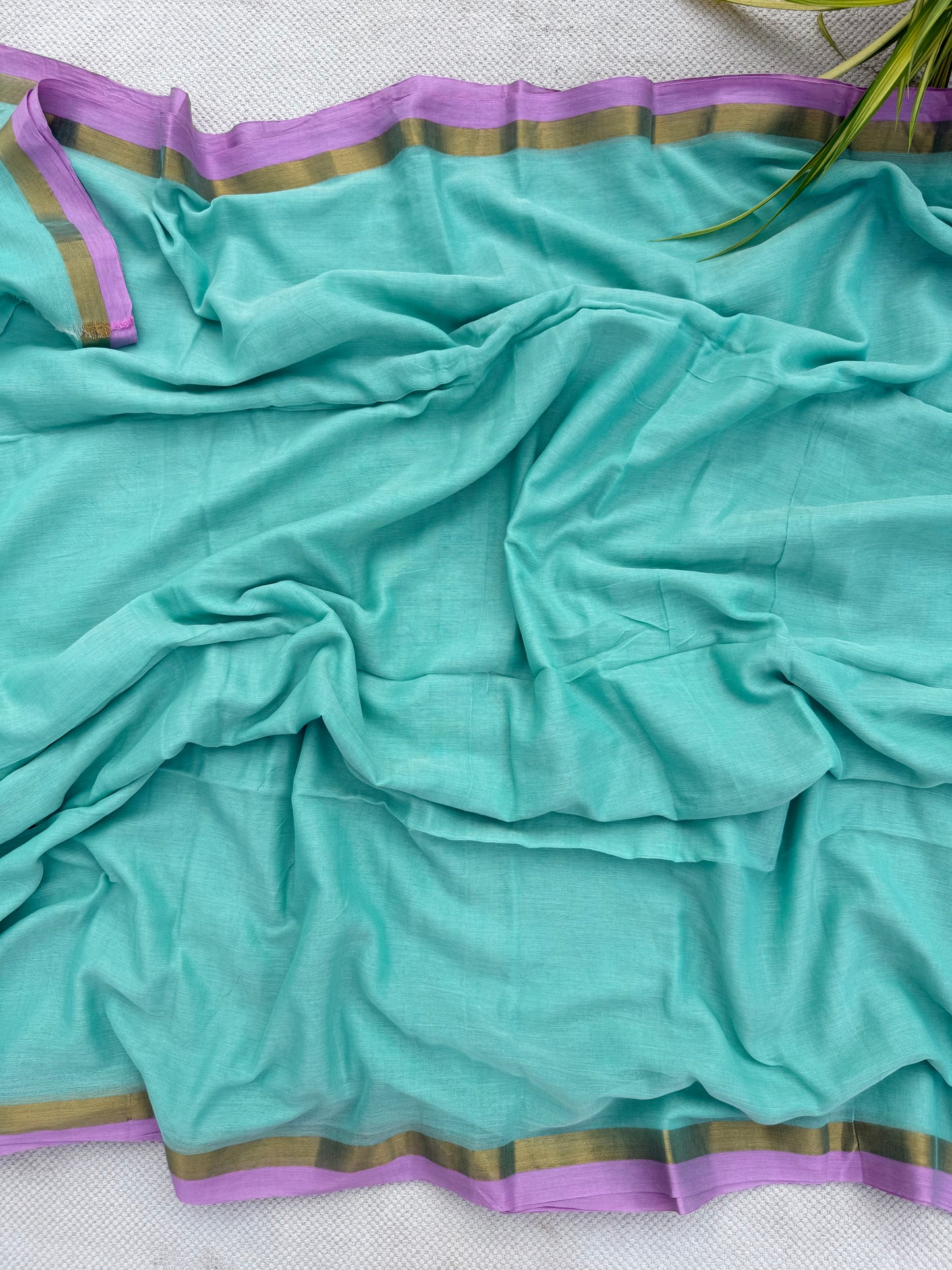 Aqua Border Saree