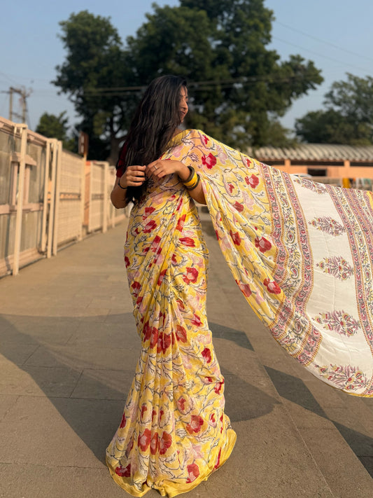 Misted Lemon Saree