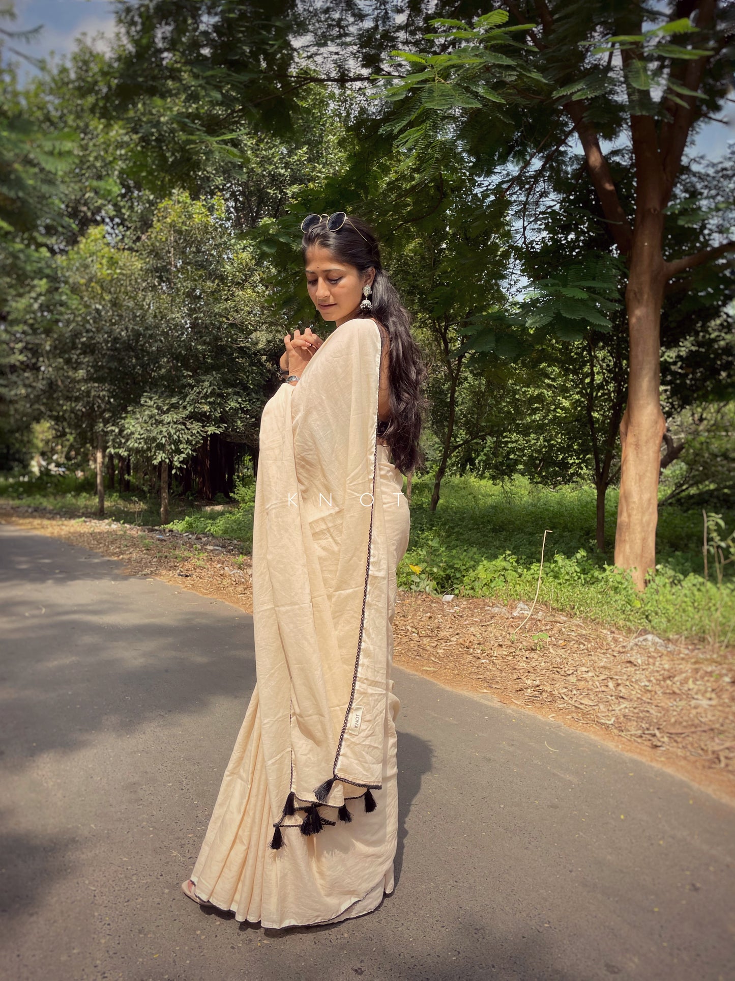 Beige Saree