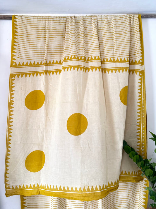 Beige Stripe Saree