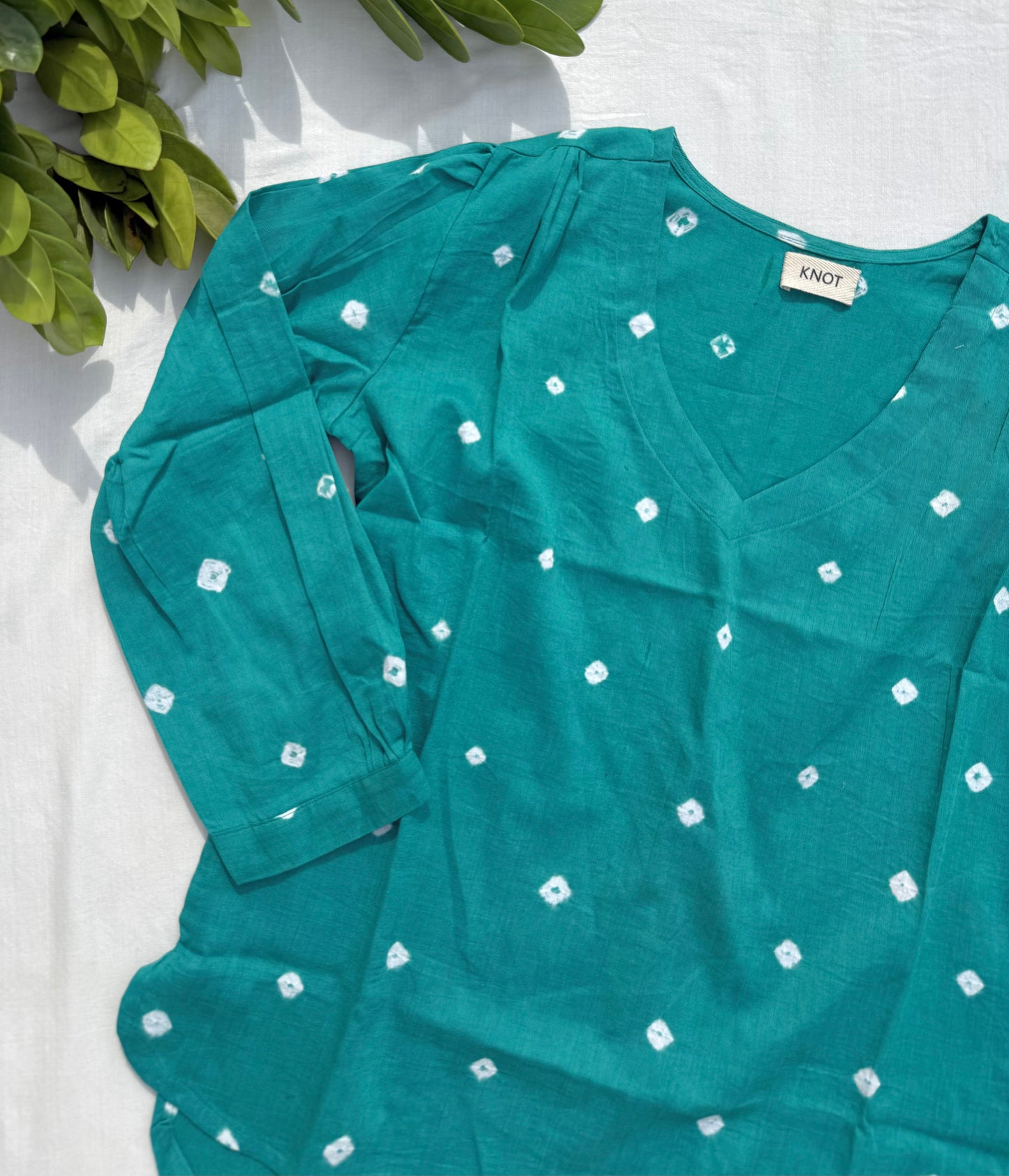 Aqua Bandhani Top