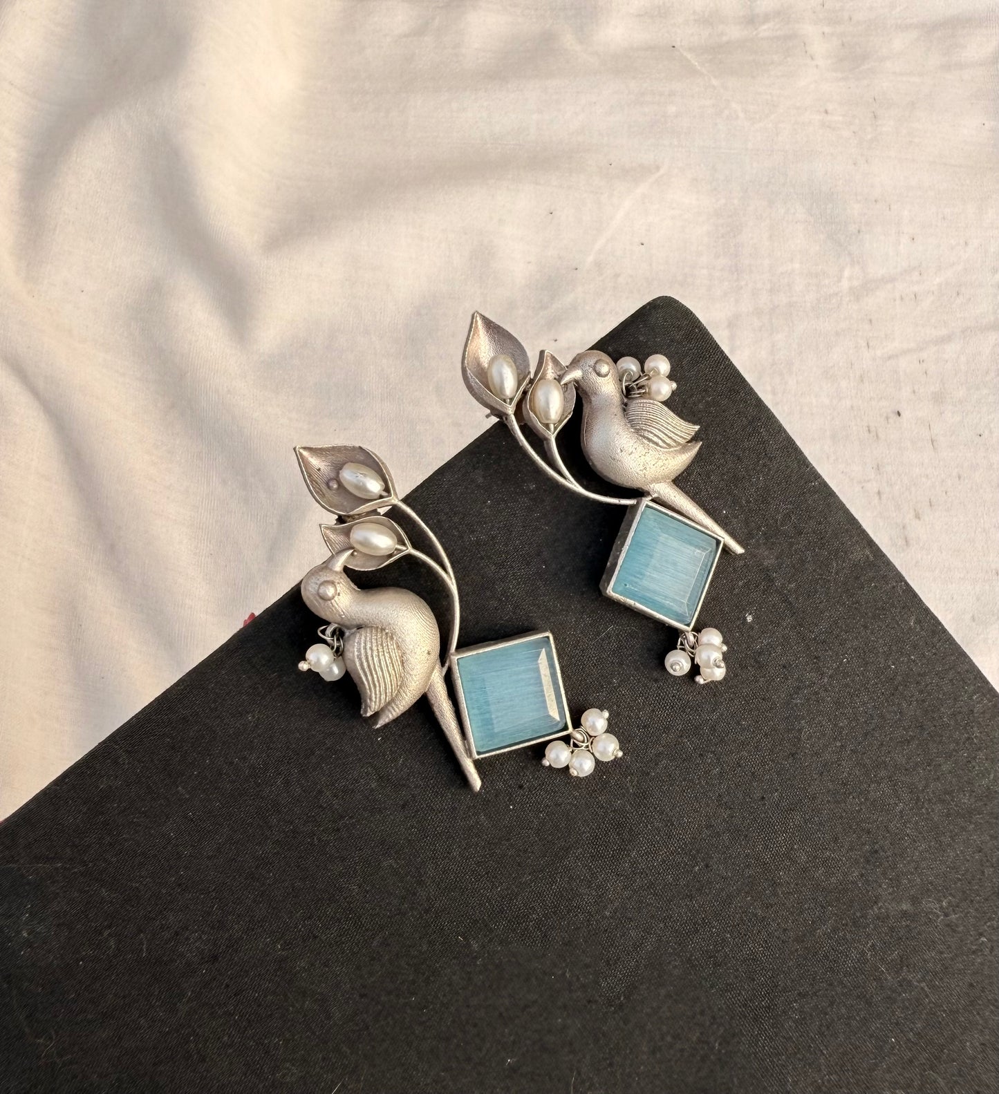 Aqua Bird Earrings