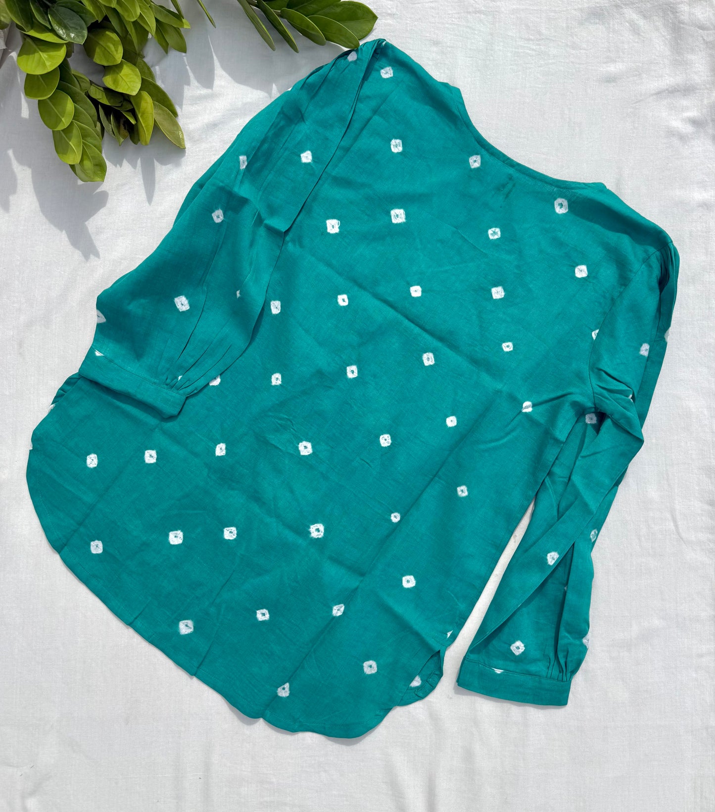 Aqua Bandhani Top