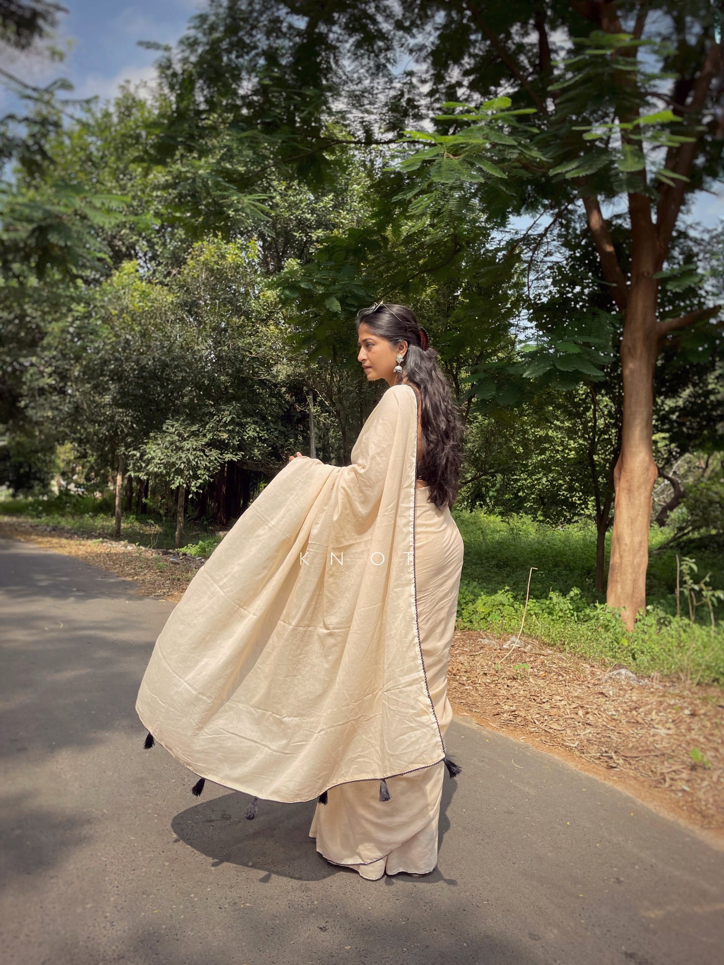 Beige Saree
