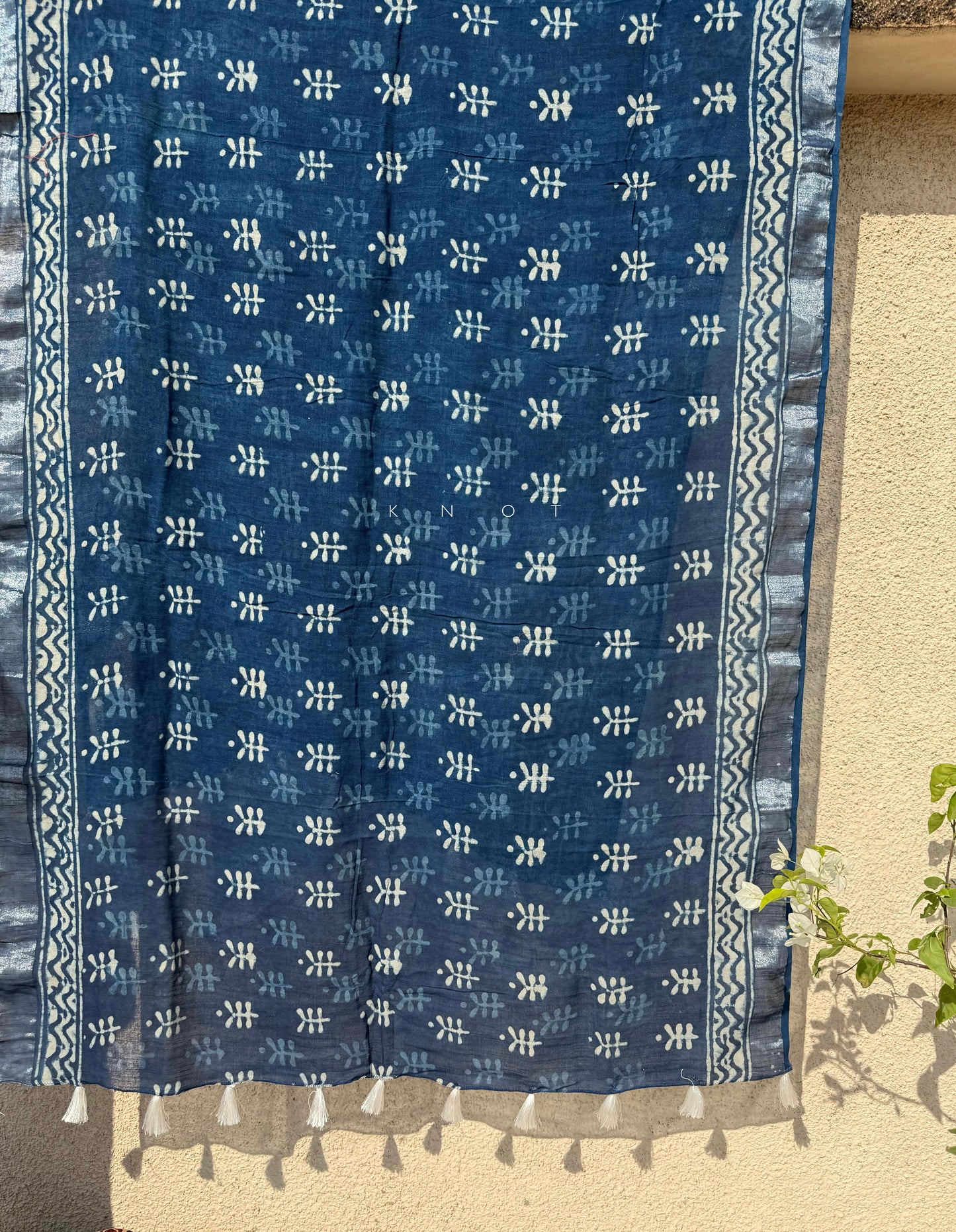 Indigo Linen Dupatta