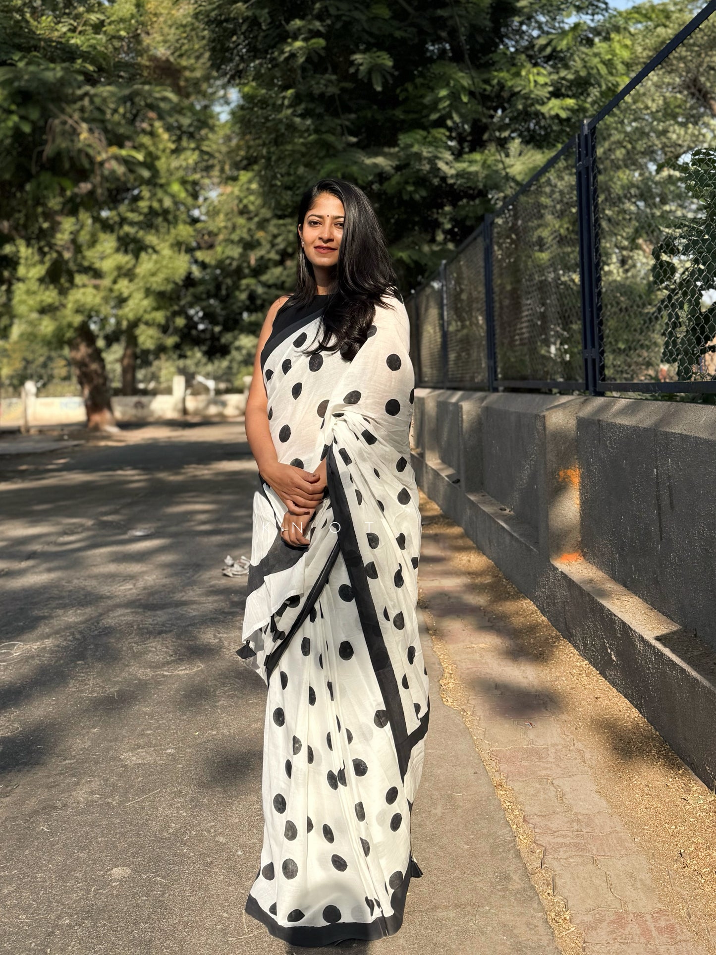 Retro Polka Saree