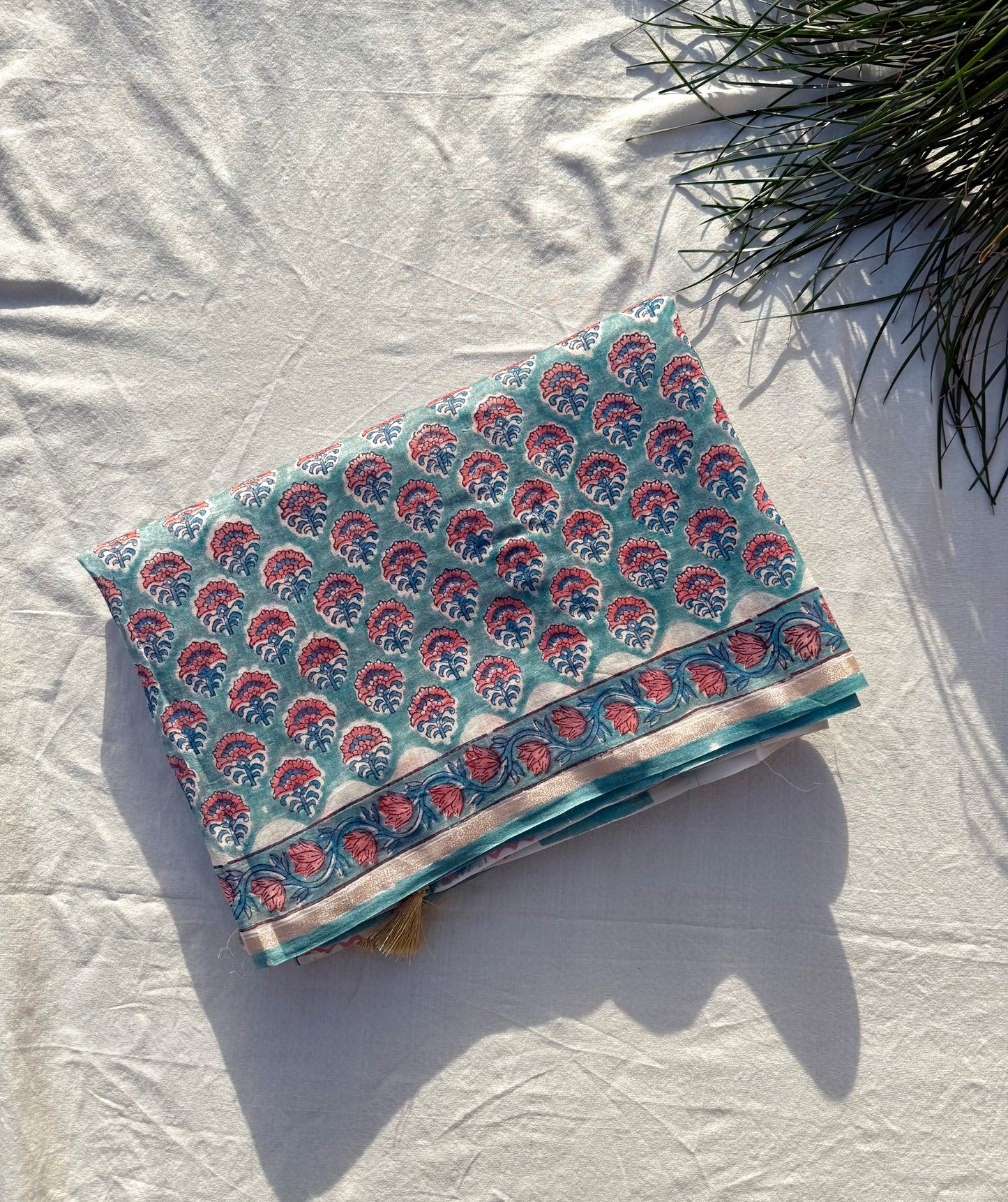 Aqua Vines Saree