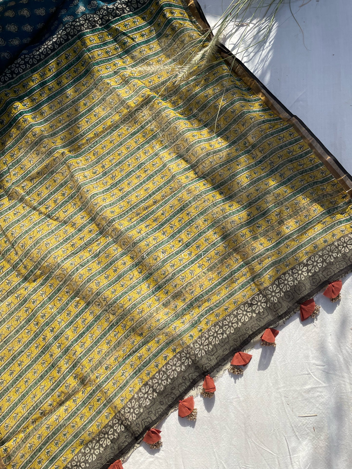 Teal Field Saree