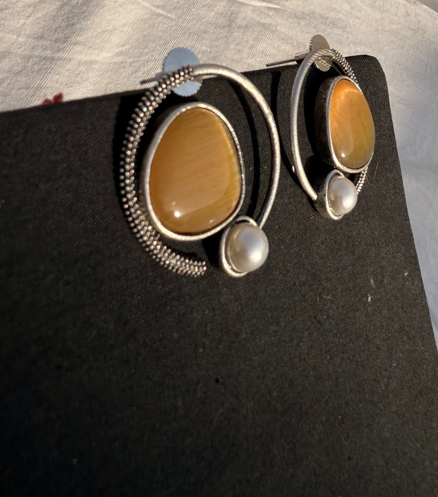Amber Swirl Earrings