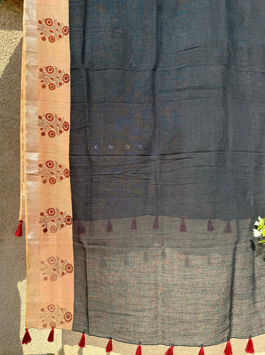 Black Linen Dupatta