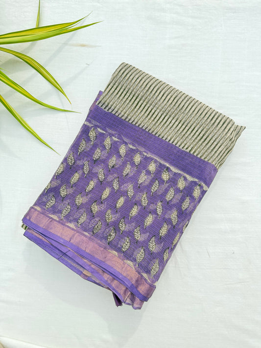 Striped Plum Saree