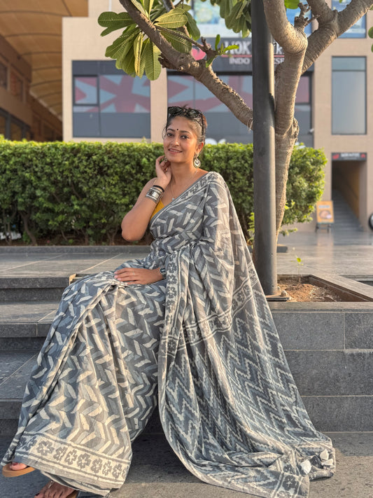 Grey Love Saree