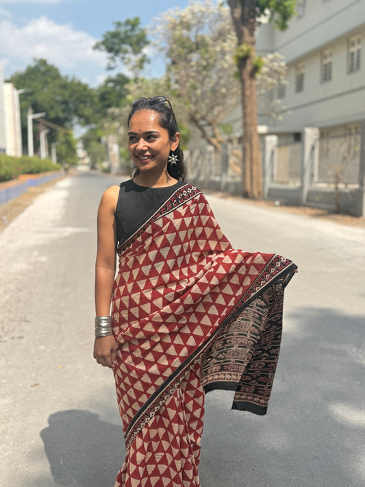 Rustic Brick Saree