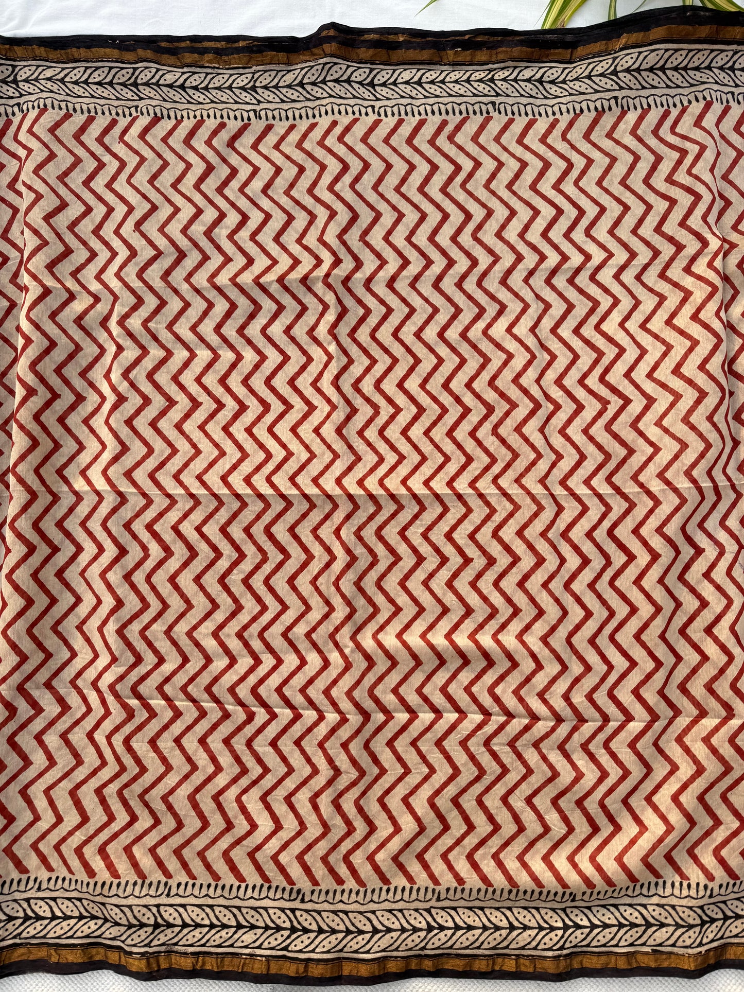Wine Chevron  Saree