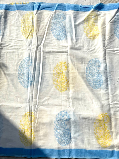 Ivory Paisley Saree