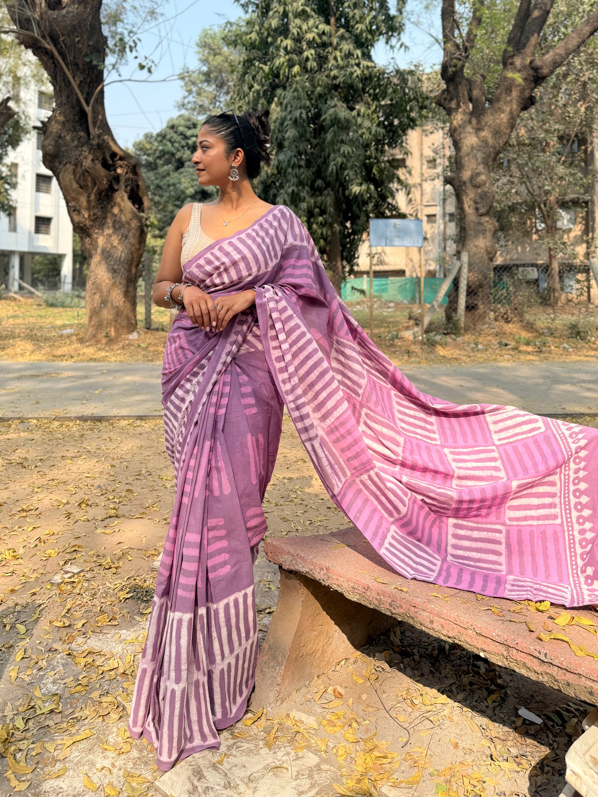 Striped Box Saree