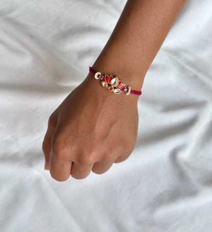 Maroon Lotus Rakhi
