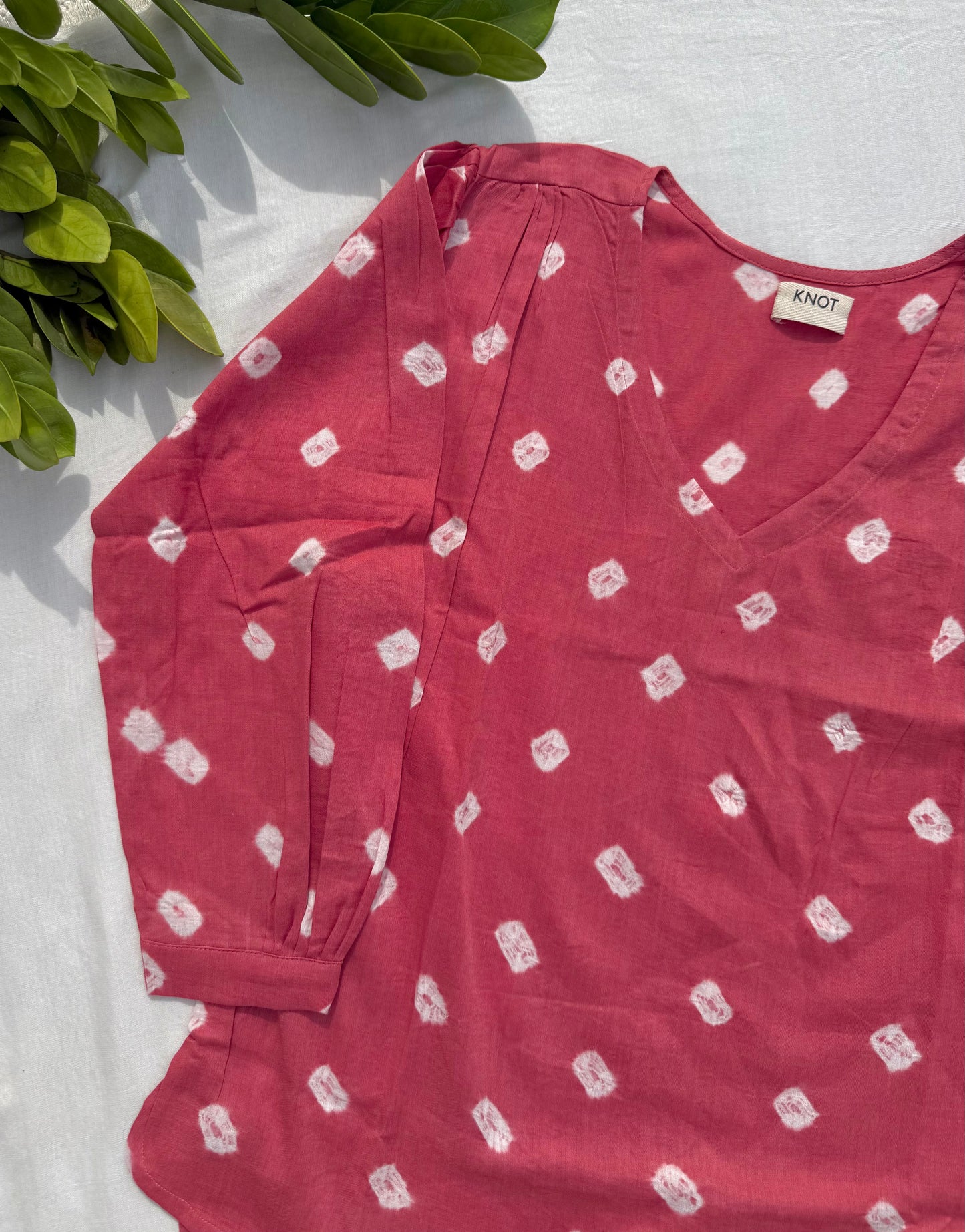 Coral Bandhani Top