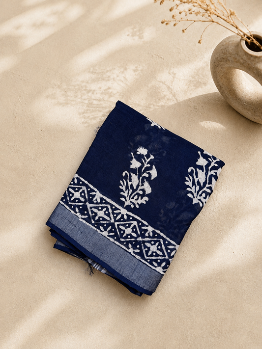 Midnight Paisley Saree