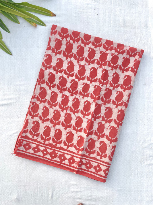 Peach Paisley Saree