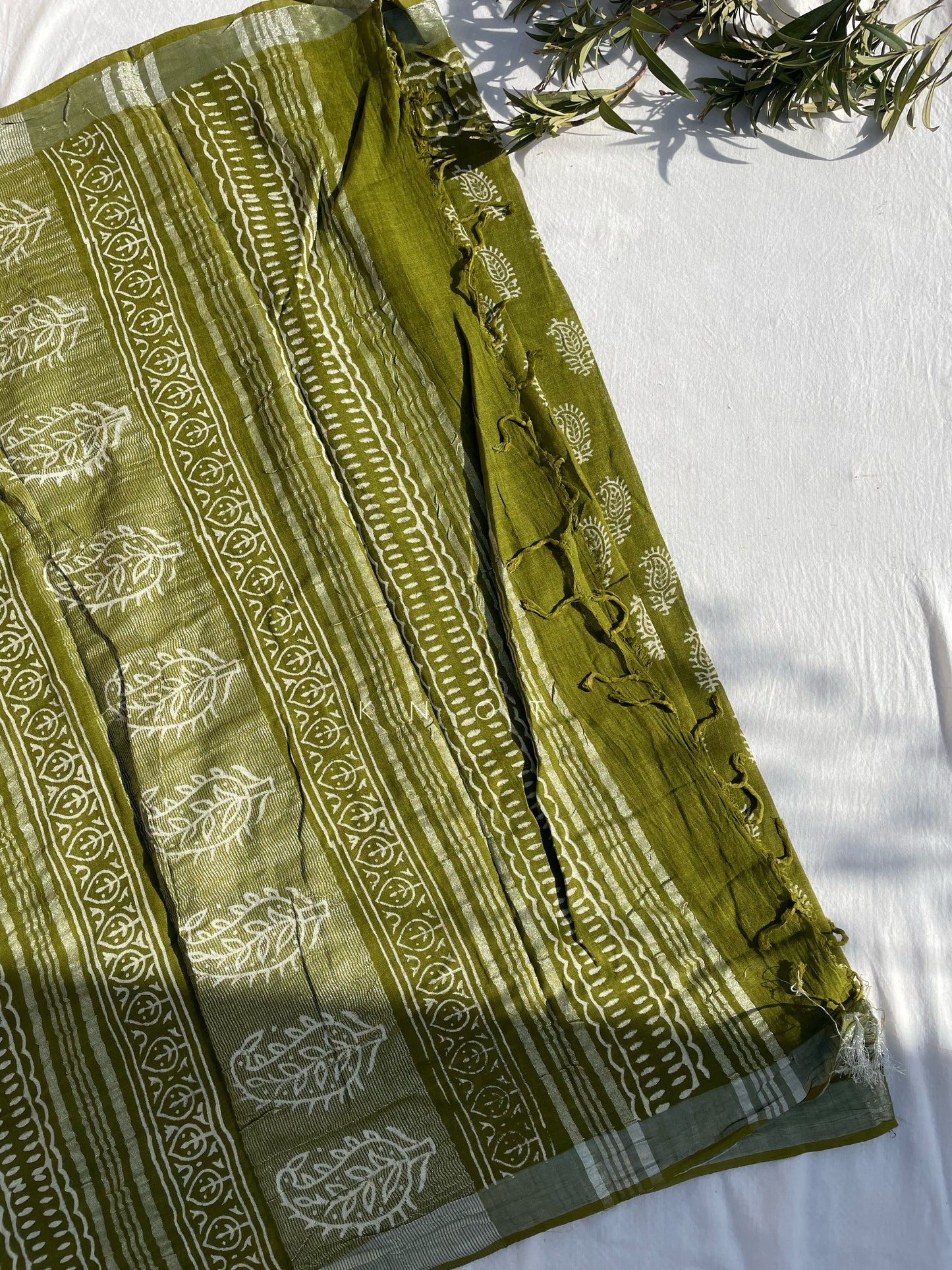 Olive Paisley Saree