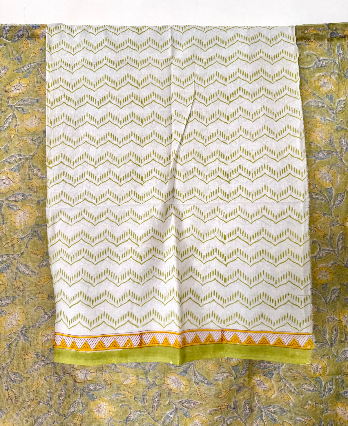 Lime Vines Saree