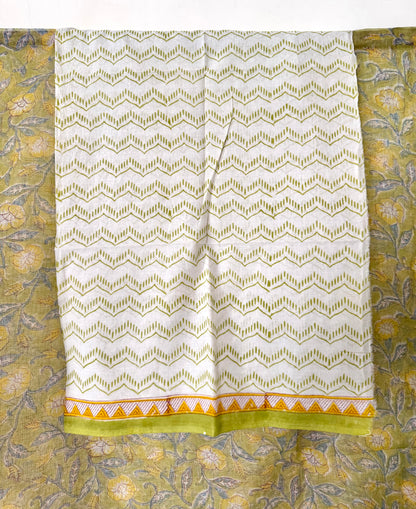 Lime Vines Saree