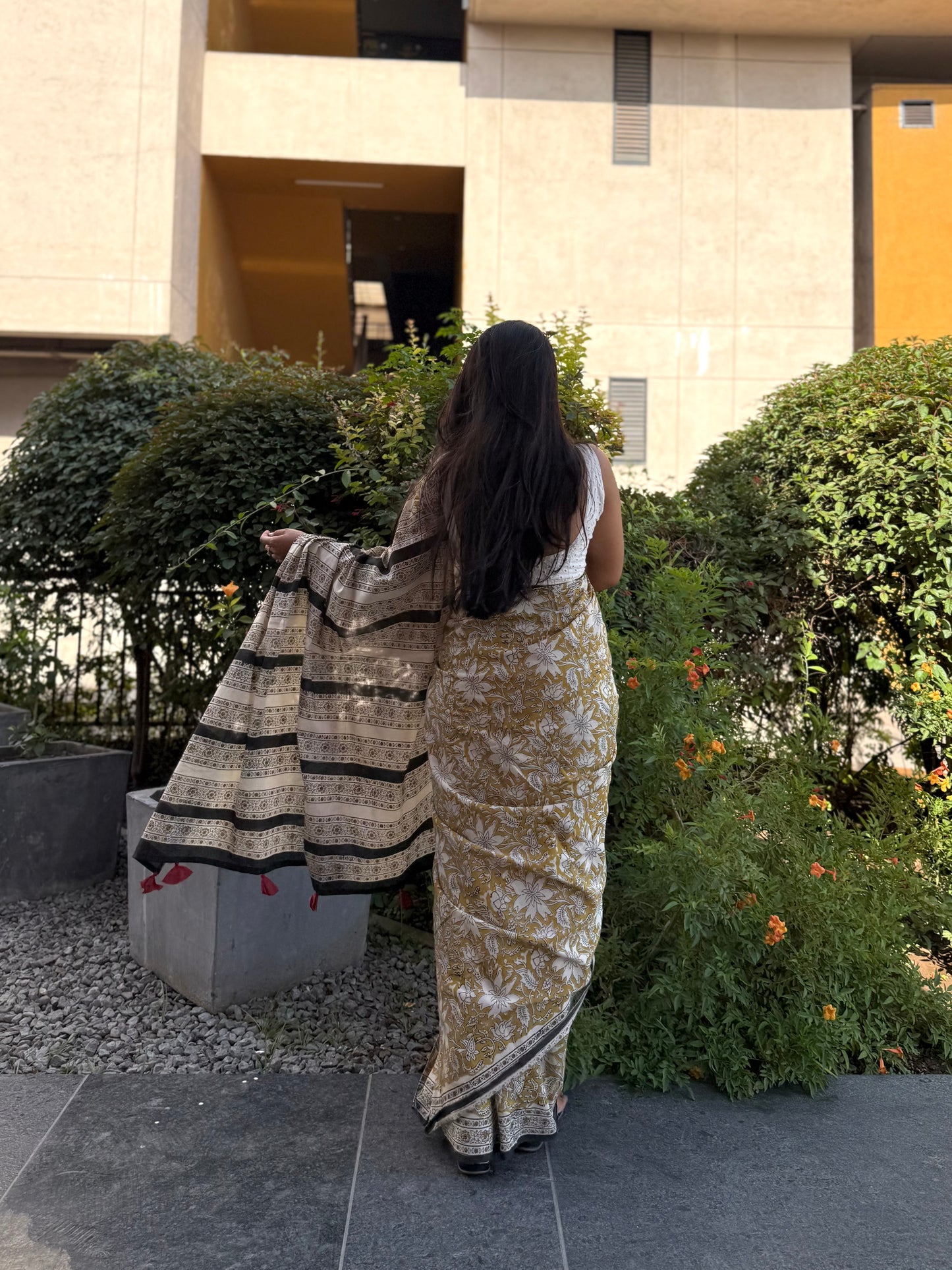 Ochre Vine Saree