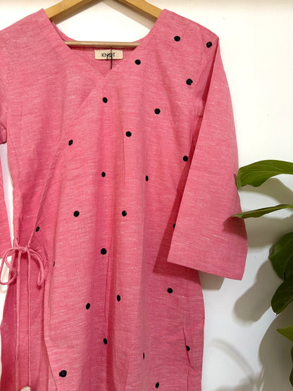 Coral Polka Kurta