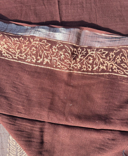 Tan Border Saree
