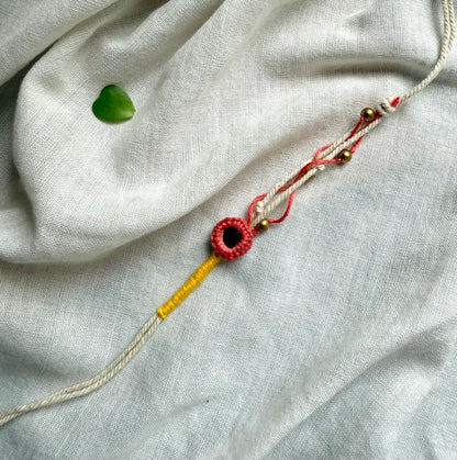 Peach Mirror Rakhi