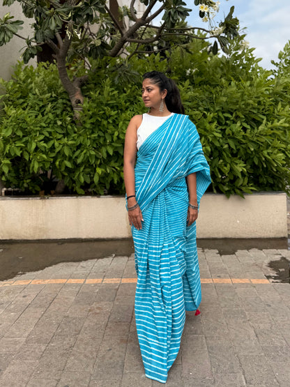 Sky Stripe Saree