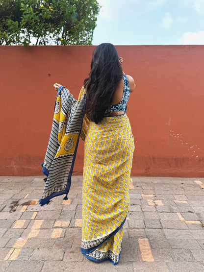 Golden Fern Saree