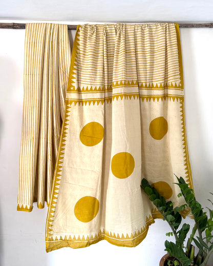 Beige Stripe Saree
