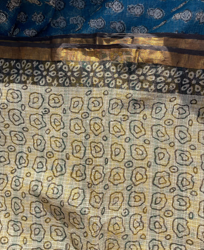 Teal Field Saree