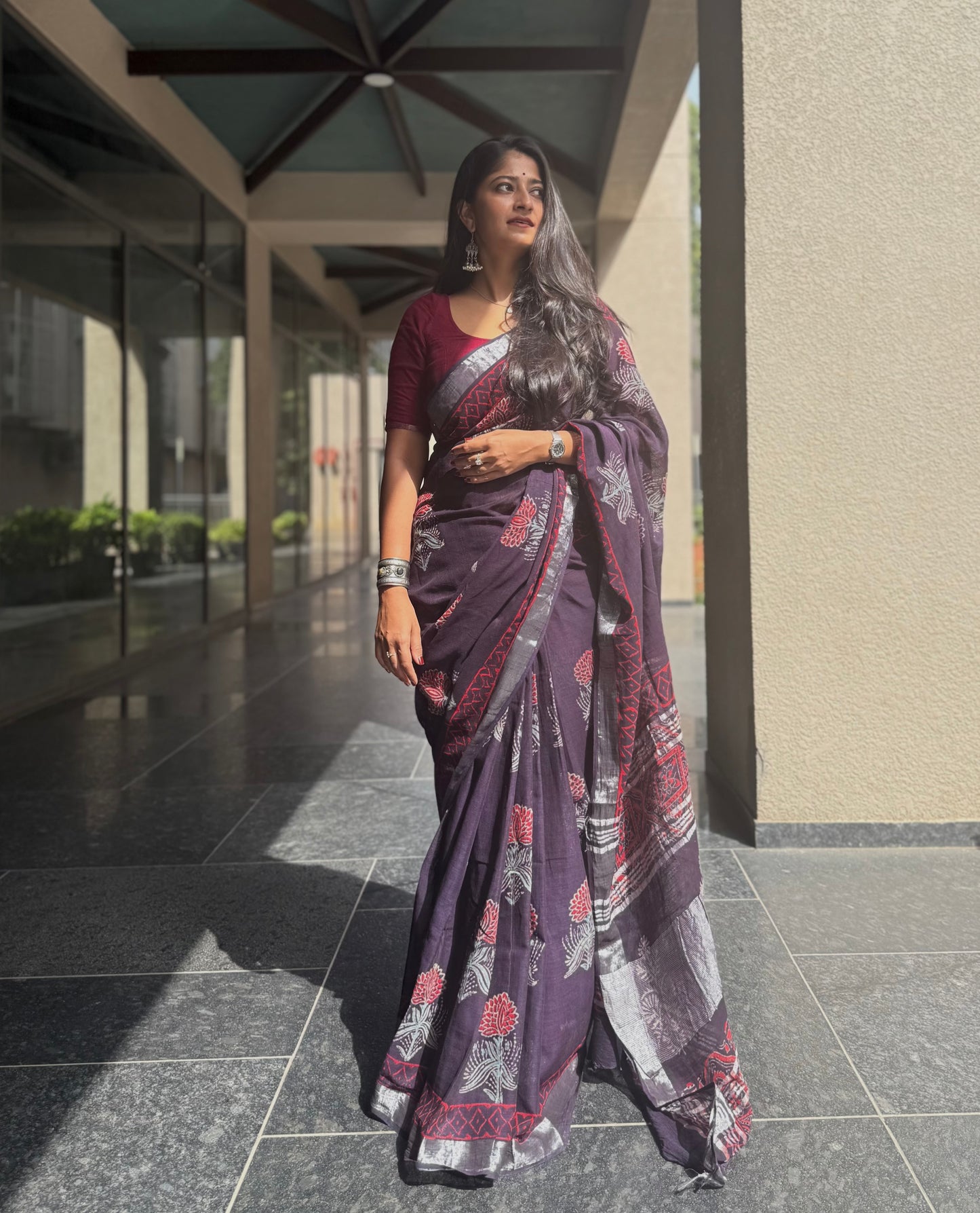 Navy Dahlia Saree